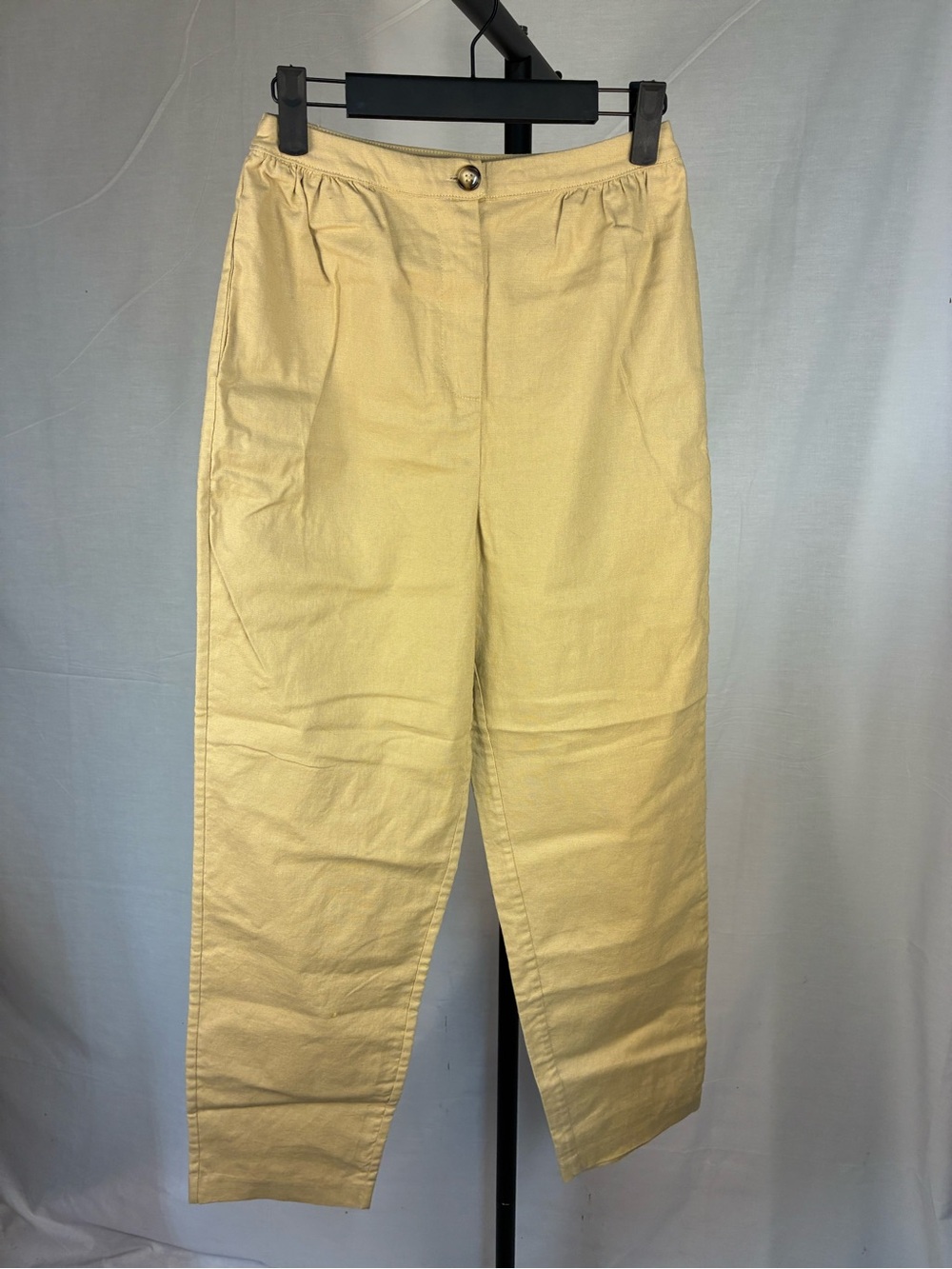 House of Harlow Tan Pleated Linen Trousers XS